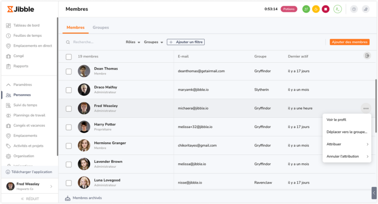 Sélectionner des personnes à ajouter à un groupe